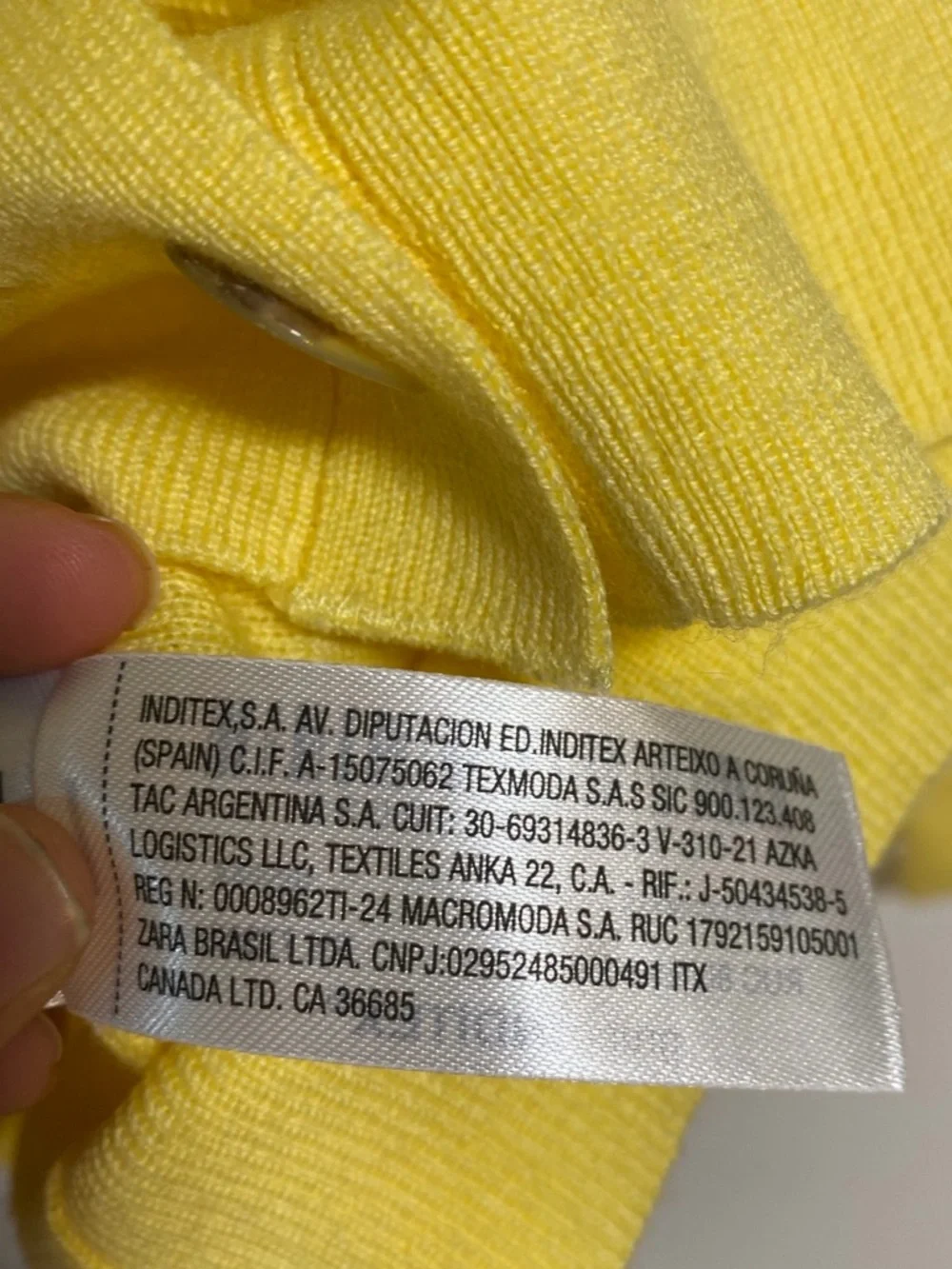 ZARA Yellow Button Front Cardigan Sweater Size S - Picture 7 of 12